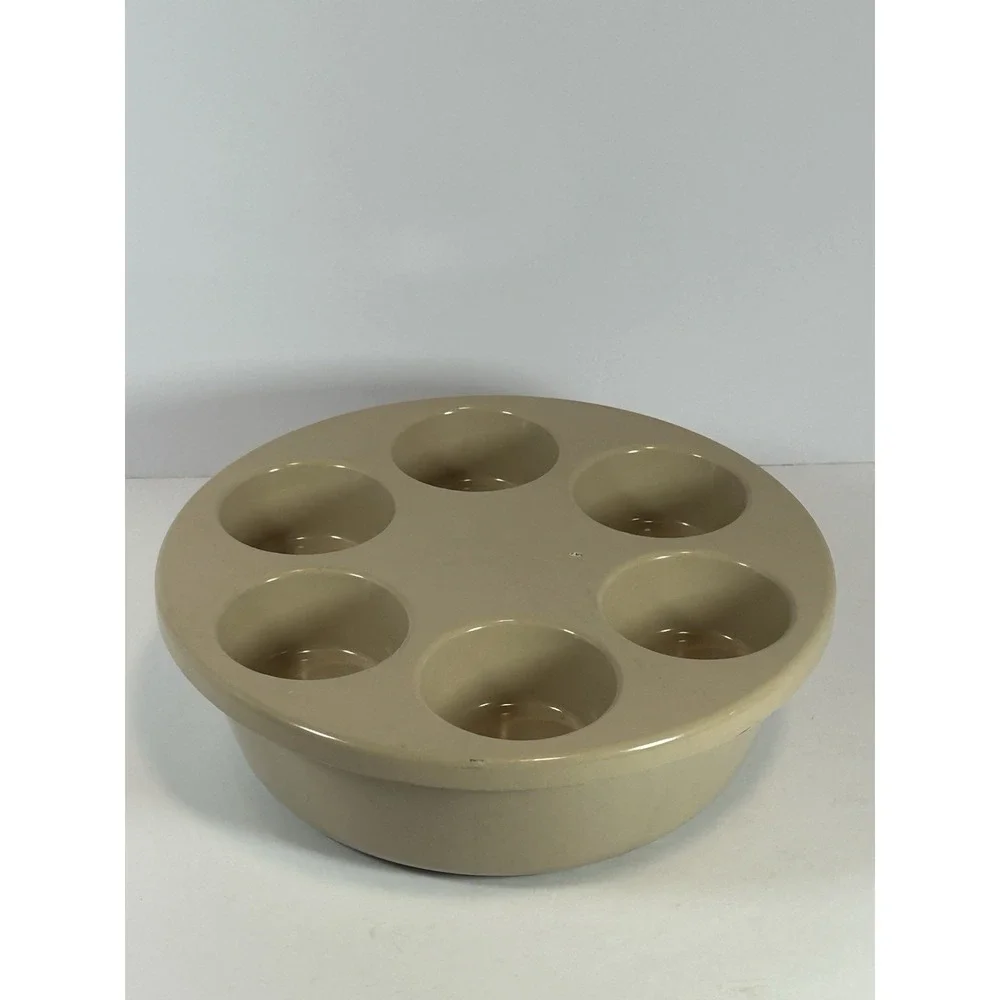 Anchor Hocking Microware Tan Bundt Pan and 6 Cup‎ Muffin Egg Poacher PM459 PM447